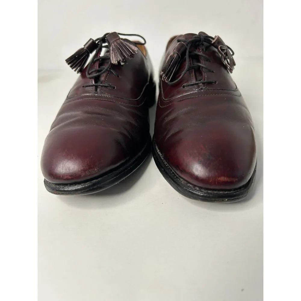 Allen Edmonds Hunter Burgundy Men's 8.5 E Leather‎ USA Oxfords Tassel Shoes